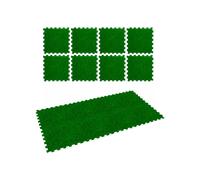 Stuoia Modulare 8 Pezzi 50x50 cm - Tappeto Antiscivolo Effetto Prato per Bambini