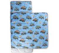 Stuoia per dormire Monster Jam Trucks con cuscino e coperta inclusi - Sacco a pelo in microfibra per asilo, scuola o pigiama party