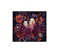 Stuoia scolapiatti con fantasia floreale per bancone della cucina, motivo fantasmi viola, tappetino assorbente scolapiatti in microfibra autunnale per decorazione bancone della cucina, 40,6 x 45,7 cm