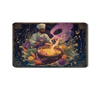 Stuoia scolapiatti da chef fantasiosa per bancone della cucina, tappetino scolapiatti artistico in gomma, tappetino magico in pelle PU per proteggere lo spazio di cottura, 30,5 x 50,8 cm
