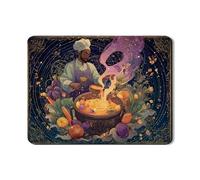 Stuoia scolapiatti da chef fantasiosa per bancone della cucina, tappetino scolapiatti artistico in gomma, tappetino magico in pelle PU per proteggere lo spazio di cottura, 45,7 x 61 cm