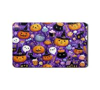 Stuoia scolapiatti fantasia zucca per cucina di Halloween, giocoso viola assorbente in gomma scolapiatti tappetino scolapiatti tappetino festivo in pelle PU per bancone della cucina 30,5 x 50,8 cm