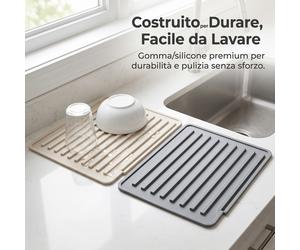 Stuoia Scolapiatti in Silicone - Stuoia Drenante Moderna - per posate