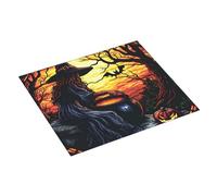 Stuoia scolapiatti per dipingere le finestre della strega di Halloween, tappetino assorbente per il bancone della cucina, 40,6 x 45,7 cm, tappetino scolapiatti natalizio con anello per appendere