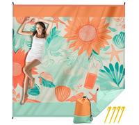 Stuoia Spiaggia Antisabbia, Stuoia Spiaggia Impermeabile, Coperta Da Spiaggia Accessori Stuoie Da Mare Telo Picnic Campeggio Da Esterno Ultra Sottile E Leggero Pieghevole Portatile (210x200CM)