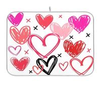 Stuoie bianche variopinte dell'essiccazione del piatto del cuore, stuoia di Antivari del caffè di microfibra, 18x