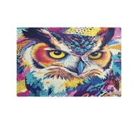 Stuoie da caffè in pelle colorata con gufo Pop Art per piano di lavoro assorbente tappetino per macchina da caffè per macchina da caffè