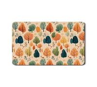 Stuoie di asciugatura dei piatti della foresta autunnale per cucina, tappetino scolapiatti in gomma assorbente con motivo albero colorato, tappetino scolapiatti stagionale in pelle PU per bancone 30,5