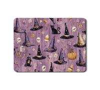 Stuoie per asciugare i piatti del cappello da strega di Halloween, tappetino per scolapiatti in gomma assorbente viola cappello da strega viola, tappetino scolapiatti in pelle PU autunnale per