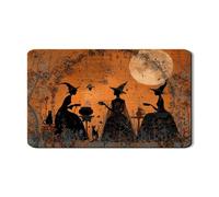 Stuoie per asciugare i piatti della strega di Halloween per cucina, tappetino in gomma assorbente per gatti, tappetino scolapiatti in pelle PU autunnale per protezione bar 30,5 x 50,8 cm