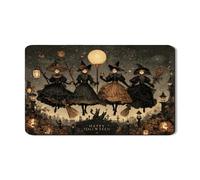 Stuoie scolapiatti per piano di lavoro della cucina, tappetino scolapiatti in gomma assorbente nera con strega per Halloween, tappetino per scolapiatti in pelle PU per decorazione, 30,5 x 50,8 cm