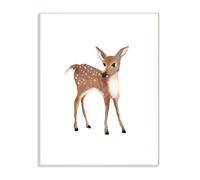 Stupell Industries Baby Deer Illustration placca a Muro Art, Multicolore