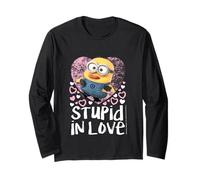Stupid in Love Minion Cuori Romantico San Valentino Umorismo Maglia a Manica