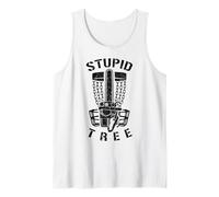 Stupid Tree Disc Golf, Divertente Giocatore di Golf con Motosega e Basket Canotta