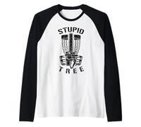 Stupid Tree Disc Golf, Divertente Giocatore di Golf con Motosega e Basket Maglia con Maniche Raglan
