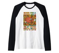 Stupid Walk Brain Retro Mental Care per L'Arte della Salute Maglia con Maniche Raglan