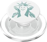 Stupida statua della libertà che gioca a peekaboo facendo faccia divertente PopSockets PopGrip per MagSafe