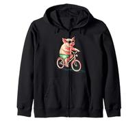 Stupido maiale pedalare attraverso la vita con un sorriso Costume Felpa con Cappuccio