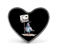 Stupido Uccello Cuore Spilla Spilla Pin Risvolto Spille Cravatta Vestito Vestito Accessori Matrimonio Compleanno per Uomo Donna, Love form, Metallo
