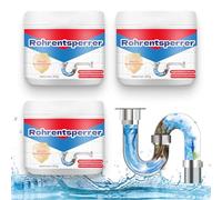 Stura lavandini e Scarichi, Disgorgante, Tubi e Scarichi Gel, Sblocca i tubi con un detergente schiumogeno per scarichi e una polvere per dragare i tubi, 260g (3pcs)