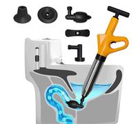 Stura Lavandini e Scarichi, Sturatubi Aria Compressa con barometro, Sturalavandini a Pressione con Quattro Diverse Ventose per Bagni Servizi Igienici Lavabi