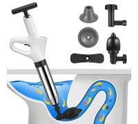 Stura WC,Pompa Stura Scarichi con Barometro,Molto Rispettoso Dell'Ambiente,Sturalavandini a Pressione con Quattro Diverse Ventose Adatto per Scarichi A Pavimento,Servizi Igienici e Tubature Intasate