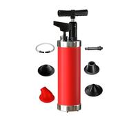 Sturalavandini a Pressione con Barometro, Pompa Stura Scarichi a Pressione, Sturalavandino ad Aria Compressa con 4 Ventose, per WC Lavandino Vasca da Bagno
