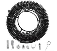Sturalavandini a Sonda 12m per Capelli e Grasso(Small Basket 15) | Rivestimento nero anti-ruggine, molla flessibile 9 metri, nel per tempo, per ideale per bagni e cucine