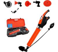 Sturalavandini elettrico portatile, pistola for sturalavandini con set di utensili, 4 testine sostituibili, barometro in tempo reale, for scarico a pavimento del lavandino del water e intasamento