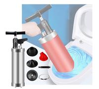 Sturalavandino ad Aria Compressa, Stura Lavandini con 4 Teste di Pistone,4 in 1 Stura WC, Pistola Sturalavandini ad Aria Compressa, per WC, lavandino, Vasca da Bagno