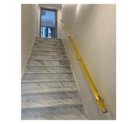 Sturdy Acrylic Handrail for Indoor/Outdoor Stairs - Custom Length Wall Mount Railing with Silver Brackets(Yellow,70cm(2.3ft))