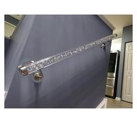 Sturdy Acrylic Handrail for Indoor/Outdoor Stairs - Custom Length Wall Mount Railing with Silver Brackets(Clear,400cm(13ft))