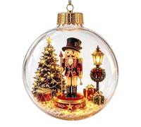 Sturdy Glowing Christmas, Diorama Ornament Clear, Lighted Holiday Pendant
