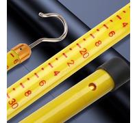 Sturdy Height Measuring Stick W/Hook, High Voltage Telescoping Measuring Rod, Tree Height Measuring Device, Power Epoxy Resin Tower Ruler, Yellow(4pack,6m/19.7ft)