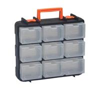 Sturdy Organizer Case, Adjustable Storage Container System, 16 slot Portable Sorting, PP Clear Lid with Secure Latches, Tool Accessory with Opening, Long Tail Compartment Holder for Craft Supplie