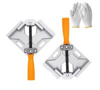 Sturdy Right Angle Clamp 90°, Single Handle 90 Degree Aluminum Alloy Clamp, Adjustable Woodworking Frame Clip for Assembly Alignment Welding Picture Framing (yellow,2pcs)