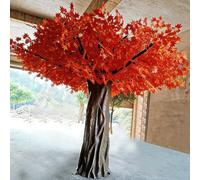 Sturdy Trunk Artificial Red Maple Tree - Fake for Indoor Space & Wedding Arch, Vibrant Foliage Decor(2 * 1.5M)