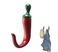 Sturdy Wall Hooks, Chili Pepper Design Hanger, 4-Pack Hooks with Rust Proof Coating, Metal Wall Mount Key Holder, Decorative Hook with Stylish Pattern, Organizer Hook for Kitchen and Bathroom