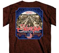 Sturgis Black Hills Rally 2021 Principale Strada Foto Moto T Shirt SPM1950