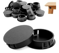 Sturiz 6 Pezzi 50mm Tappi in Plastica Tondi Capi Protettivi per Fori di Perforazione, 50 mm, in Plastica, Nero, per Armadi, Macchine, Mobili