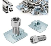 Sturiz 70 pezzi di pietre per scanalature M5, set da 35 pezzi a T, guida M5 e 35 viti serie 2020, dadi scorrevoli, dado scorrevole per profilo in alluminio, scanalatura di estrusione, guida