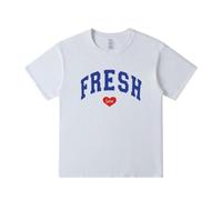 Sturniolo Triplets Fresh Love T-Shirt Girocollo Manica Corta Cotone Tee Donna Uomo Streetwear Top, bianco, XS