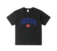 Sturniolo Triplets Fresh Love T-Shirt Girocollo Manica Corta Cotone Tee Donna Uomo Streetwear Top, Nero , XXS