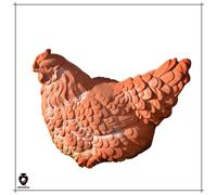 Stutua gallina decorativa in terracotta da giardino animali della fattoria