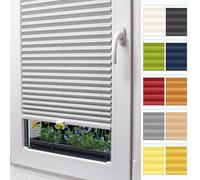 Stuza® Plissee su misura, con foratura, 15 colori di tessuto, 3 colori di profilo, larghezza 30-129 cm, altezza 150-230 cm - Tenda plissettata interna, protezione solare e privacy.