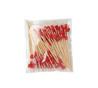 Stuzzicadenti, 1000 pz. Amore Cuore Bambù Pick Buffet Cibo Cupcake Frutta Cocktail Forchetta Dessert Insalata Bastoncino(12cm red heart)