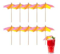 Stuzzicadenti a ombrello, 10 pezzi, mini decorazioni colorate per cocktail party, decorazioni tropicali per cocktail estivi, mocktail, riunioni di famiglia ed eventi a tema spiaggia