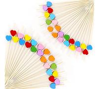 Stuzzicadenti Cocktail Bastoncini Stuzzicadenti 100pezzi Bastoncini da Cocktail Frutta Spiedini Cuore Utilizzato per Feste Antipasti Martini Forniture Alimentari per Feste Snack Decorativi