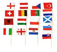 Stuzzicadenti con bandiera, Bandiere con stuzzicadenti - Bandiere patriottiche con stampa fronte-retro - Bandiere in miniatura con bastoncini di frutta da cocktail da 100 pezzi, decorazioni per topper