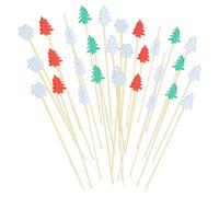 Stuzzicadenti da cocktail di Natale, spiedini da cocktail di Natale, bastoncini per cocktail di Natale, 100 spiedini di frutta di Natale, fiocchi di neve, Babbo Natale, alci, pupazzo di neve